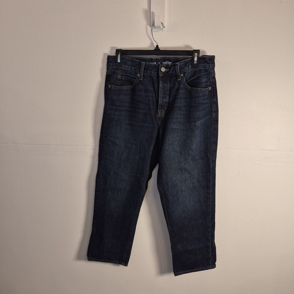 Old Navy Women's Jeans Size 6 Slouchy Straight High Rise Button Fly Dark Wash